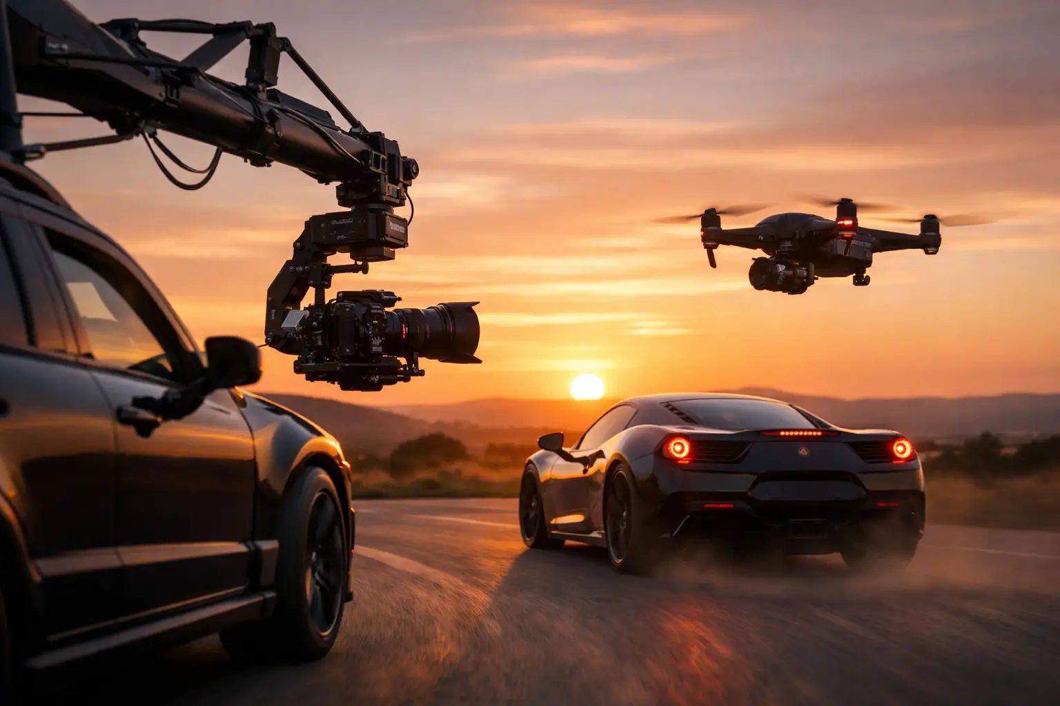 Suivi voiture drone vs camera car