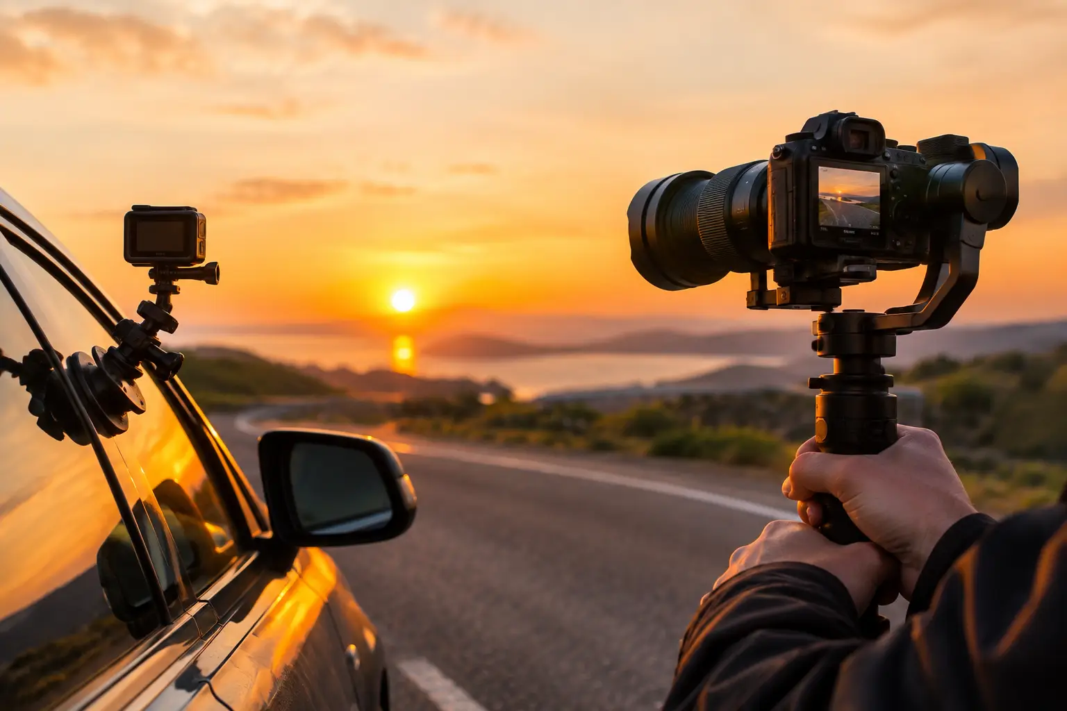 Caméra embarquée versus steadycam véhicule